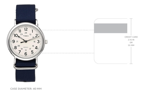 Reloj Timex Weekender Para Hombre De 40 Mm, Caja Plateada, Y