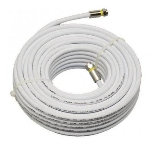 Cabo Rg6 Branco 70m Metros Rg06 Coaxial Antena Tv Crimpado