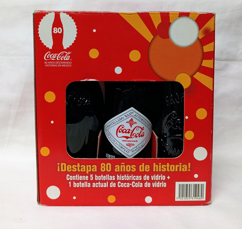 Coca Cola 80 Años 6 Botellas (Usado)