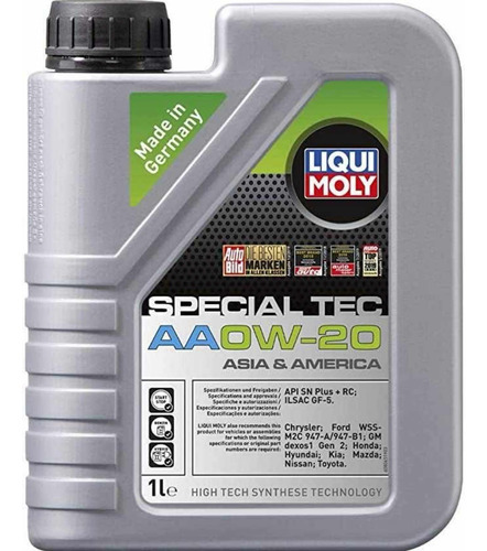 Aceite Liqui Moly 0w20 Full Sintético 1 L.
