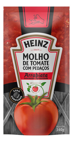 Molho de Tomate Arrabiata Heinz em sachê 340 g