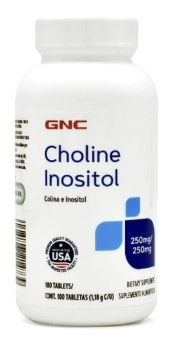Choline E Inositol 250 Mg - Gnc - 100 Tabletas Sabor Sin sabor