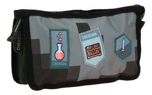 Lapicera Estuche Chenson Juvenil Pixels Para Niño Escolar