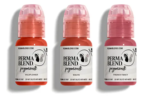 Set X 3 Pigmentos Permablend Micropigmentacion Pmu Labios