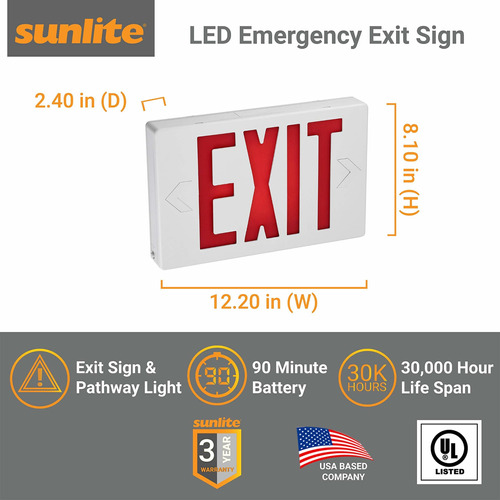 Sunlite -su Led Compacta Bateria Respaldo Minuto Montaje