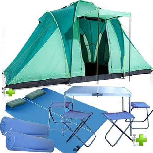 Carpa Familiar 8 - 9 Pers. 4 Amb + Mesa + Colchon + Almohada