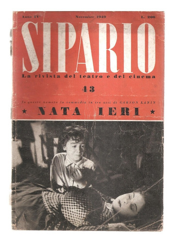 Revista Sipario Teatro Cinema Italiano Nº 43 Novembre 1949