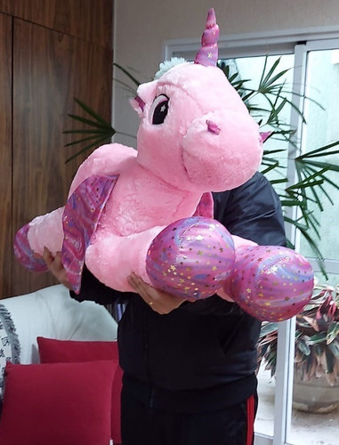 Unicórnio 90cm Rosa Gigante Grande Pelúcia Presente Namorada