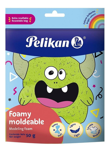 Imagen 1 de 6 de Masa Foamy P/ Modelar Pelikan De 50 Grs. V/ Colores X Unidad