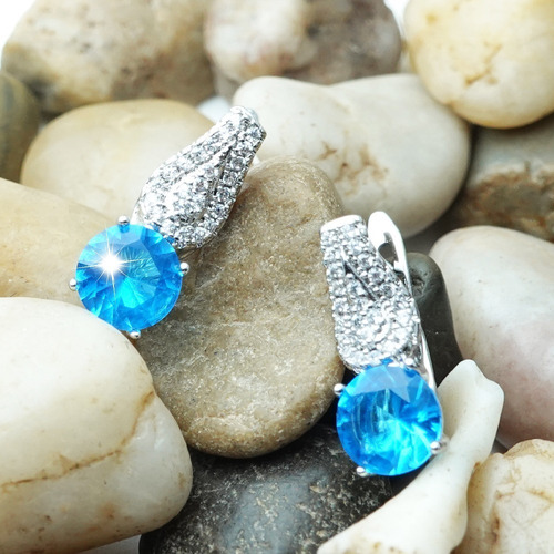 Imagen 6 de 9 de Aretes Oro 18k Mujer Dama Pendientes Joyeria Zirconia Lujo