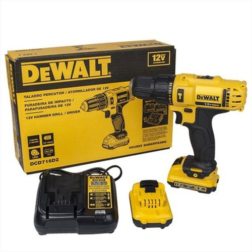 Taladro Percutor / Atornillador Dewalt 12v Dcd716d2 Color Amarillo