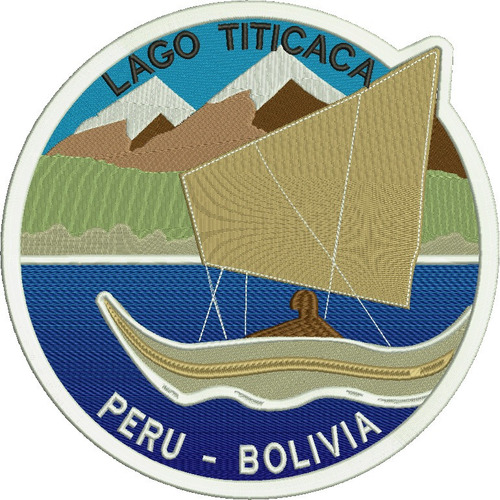 891 Lago Titicaca Perú Bolivia Parche Bordado