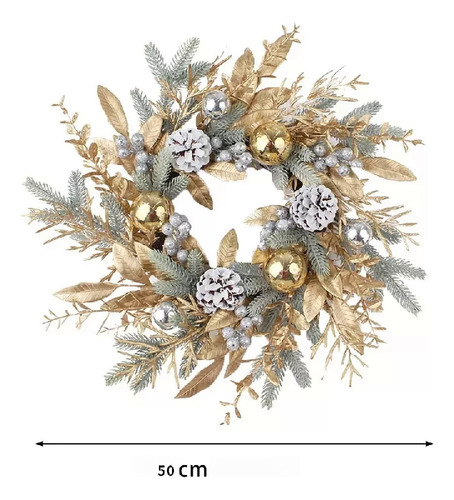 Para Corona Navidad Para Puerta Principal, Corona Dorada