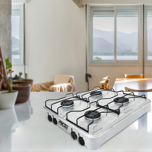 Estufa 4 Quemadores Gas Lp Acero Inoxidable De Mesa 116013