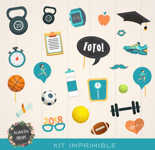 Kit Imprimible - Props Cartelitos Egresado Educación Física