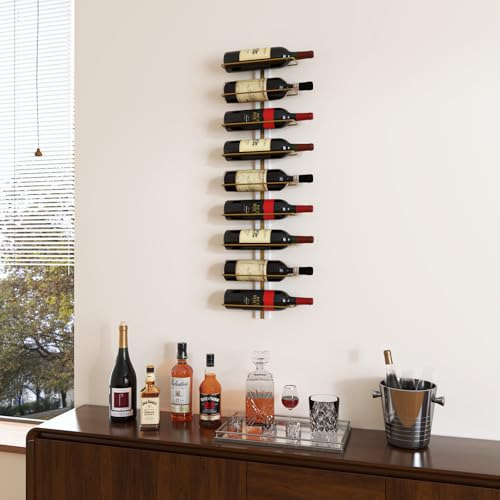 Porta Botellas De Vino De Pared B4life Gold Para 9 Botellas