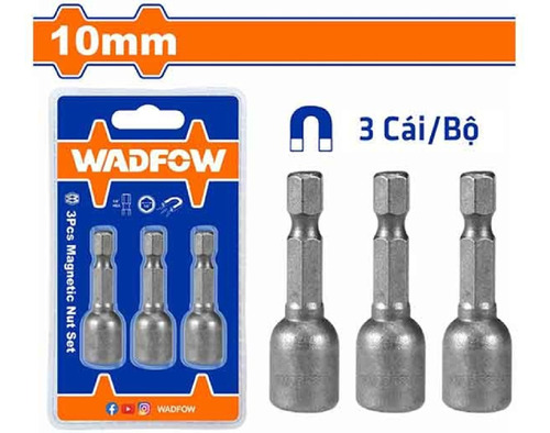 Set De 3 Puntas Magneticas Wadfow 1/4 Hex 10mm