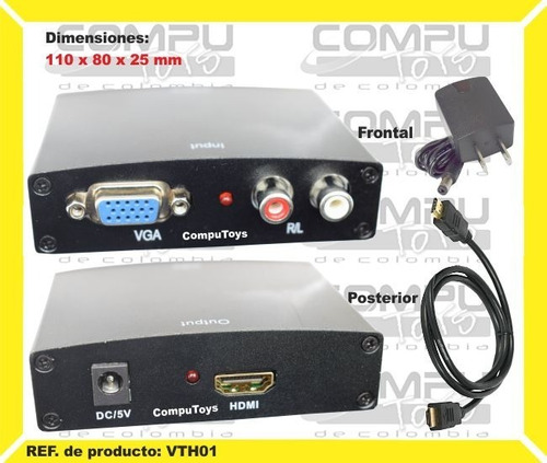 Conversor: Vga + Audio A Hd (1080p) Ref: Vth01 Computoys Sas