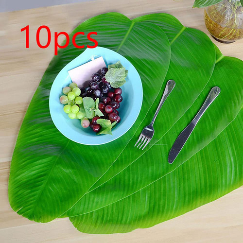 Mantel De Mesa Artificial Con Forma De Hoja De Plátano, 10 U