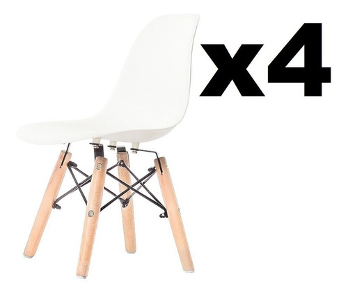 Silla Eames Kids Set X4 Infantil P/chicos Niños- Decototale