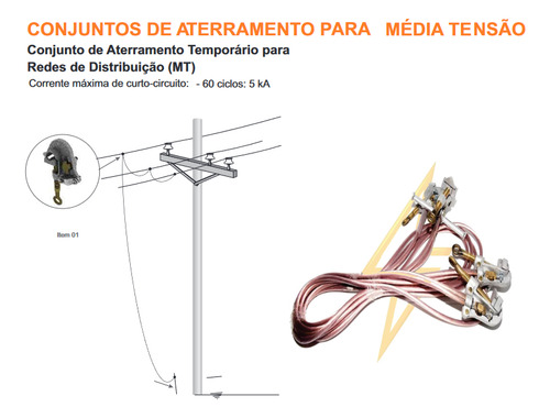 Conjunto Aterramento Temporário Trifásico