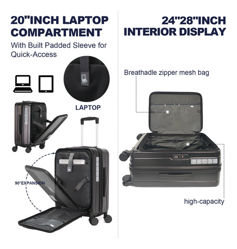 Set De Equipaje Ouzzo Carry On, Ligero, 3 Unidades