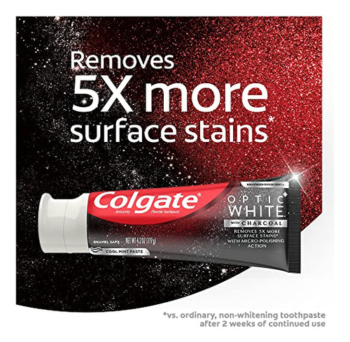 Pasta De Dientes Colgate Optic White Charcoal Blanqueadora,