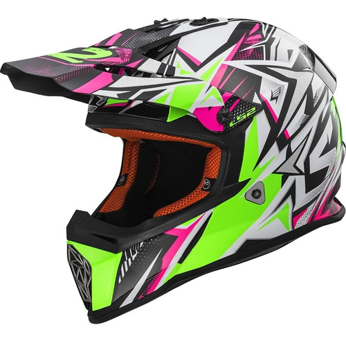 Casco Moto Cross Niño Ls2 Mx 437 J Fast Strong Solomototeam