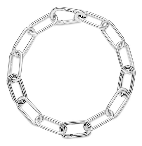 Pulseira Pandora Me Three Link Chain, cor prata, tamanho 16 cm
