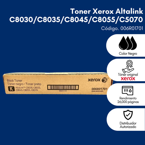 Tóner Xerox C8030/c8035/c8045/c8055/c5070 Negro 006r01701