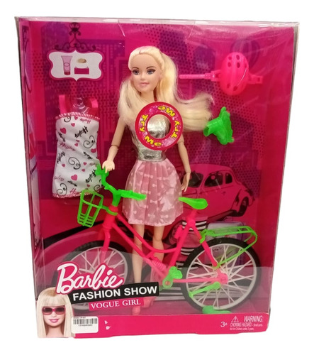 Muñeca Barbie Vogue Girl Bicicleta Y Accesorios