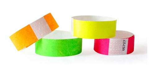 100 Pulseras Personalizadas Tyvek Brazaletes Fiestas Eventos