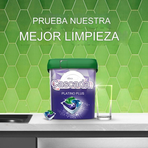 Cascade Platinum Plus Detergente Para Lavavajillas 62 Pods