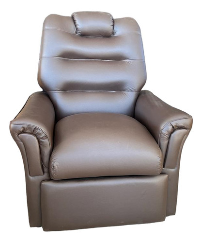 Sillón Poltrona Relax Reclinable Eco Cuero Chocolate Marrón