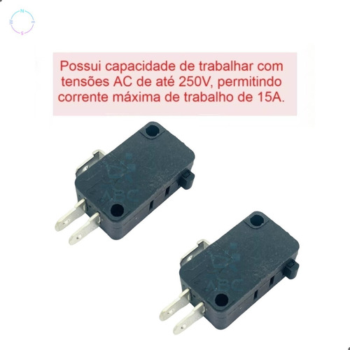 2x Micro Chave Interruptor Da Porta Microondas Electrolux