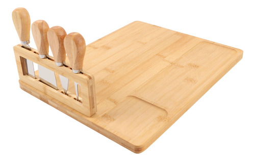 Tabla De Charcutería Con Queso De Bambú Rectangular