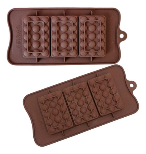 Molde Silicona Tableta X3 Circulo Para Bombones Chocolate