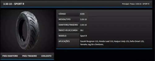 Pneu Traseiro/dianteiro Technic Sport R 3.50-10 S/c