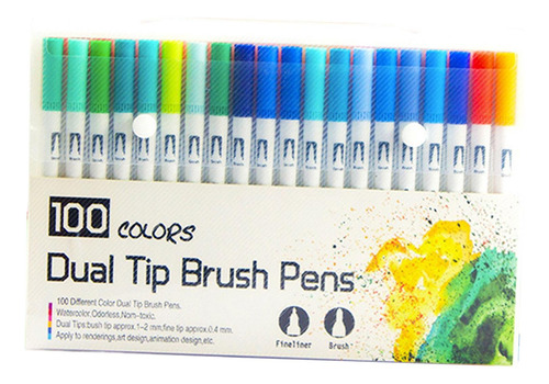 100x Bolígrafos De Doble Punta, Pintura De Colores