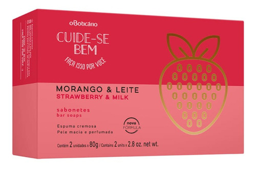 Sabonete Em Barra Duo Cuide-se Bem Morango E Leite
