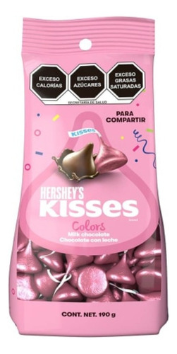 2 Pzas Chocolate Hershey's Kisses Fiesta Rosa 190 G