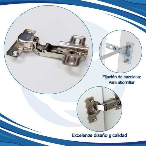 Imagen 6 de 10 de Bisagra Codo 0 Cazoleta 35 Mm Mueble Puerta X4/u Mundo Cima