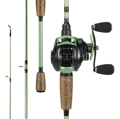 Combo De Cañas De Pescar One Bass 30 Toneladas 2 Piezas Verde