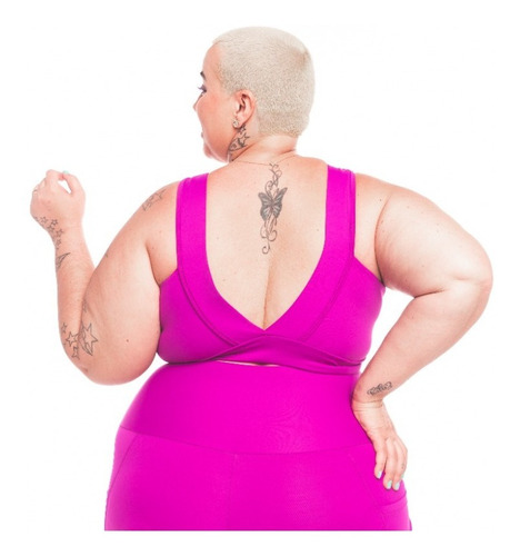 Imagem 3 de 5 de Top Plus Size Média Sust. V Emana® Wonder Size Uva