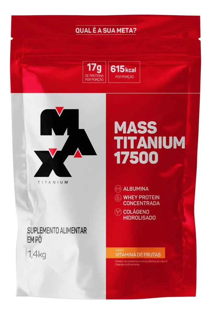 Mass Titanium 17500 1,4kg(refil) Max Titanium Sabor Vitamina de Frutas
