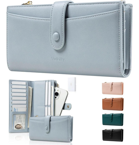 Ultra Slim Thin Cuero Billeteras Mujeres Bifold ...