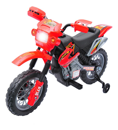 Motocicleta Montable Eléctrica 6vcolor Rojo  Con Ruedas