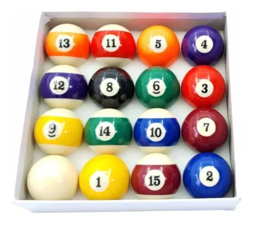 Jogo Bolas De Bilhar Sinuca Numeradas 50mm Snooker