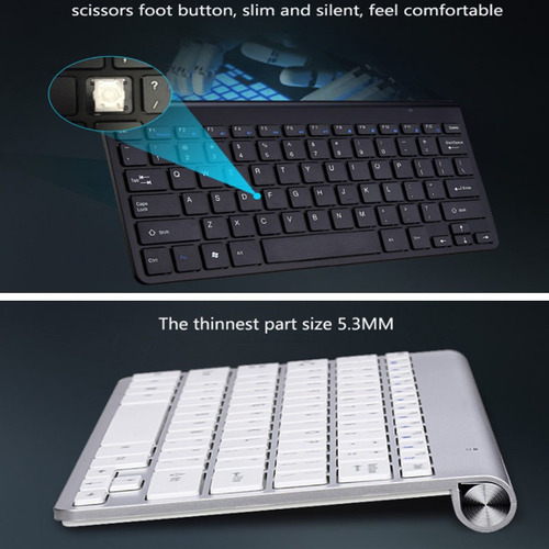 ~ Mini Teclado Portátil Sem Fio E Mouse Conjunto Para Laptop