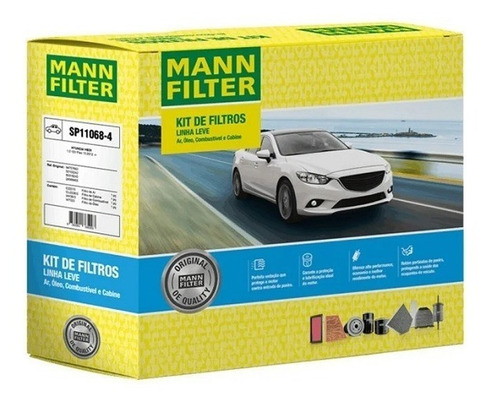 Kit Filtros Troca Oleo Hyundai Hb20 1.0 12-19 Sp11068-4 Mann